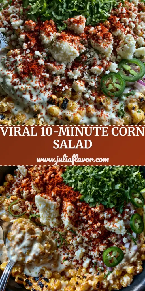 Corn Salad: The Ultimate Creamy Mexican Street Corn Recipe (Esquites) 4 A top-down macro shot of a vibrant Mexican Street Corn Salad in a matte black bowl with charred corn and cotija cheese.