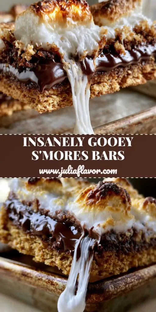 Smores Cookie Bars with Charred Marshmallow Peaks and Hershey Chocolate 4 A stack of Smores Cookie Bars showing layers of graham crust, melted chocolate, and charred marshmallows.